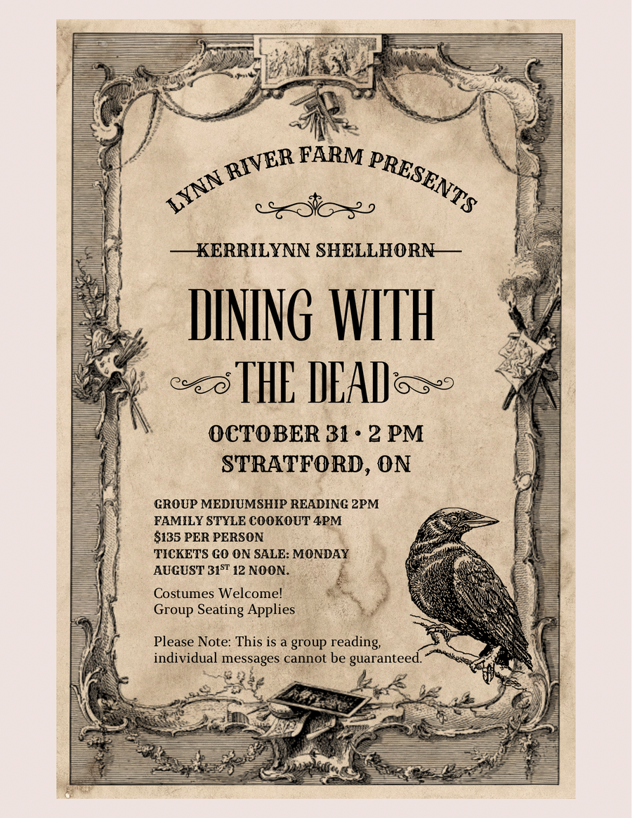 Dining with the Dead - $135 per person Saturday October 31st -2pm