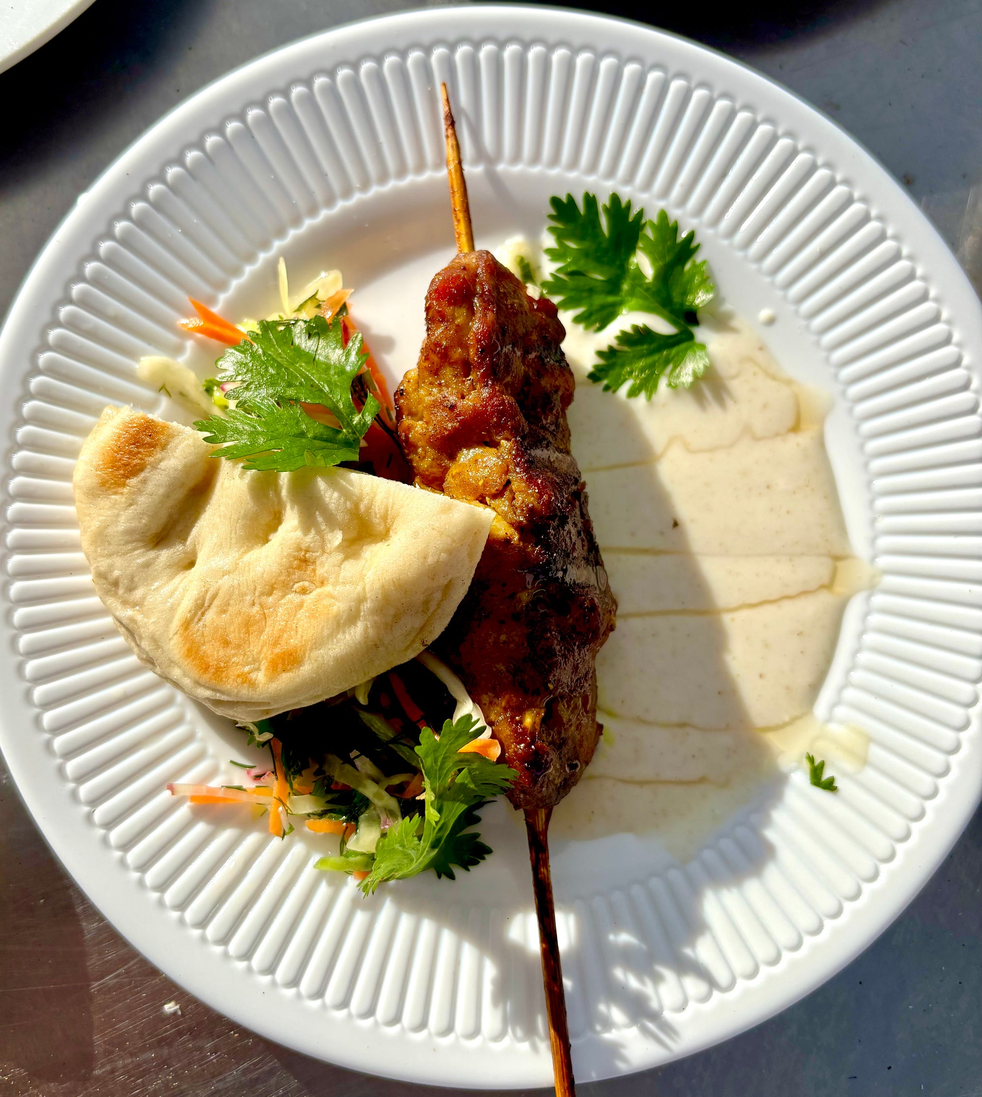 Meal Package: Chicken Shawarma Skewers with Housemade Garlic Yogurt + Honey, Basmati Rice, Roasted Carrots with Cumin + Lemon, Lebanese Slaw and Homemade Pita